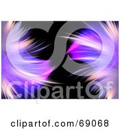 Royalty Free RF Clipart Illustration Of A Black Background With Purple Feathery Fractals