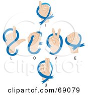 Poster, Art Print Of Hands Signaling I Love You In Sign Language