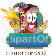Poster, Art Print Of Dynamite Mascot Cartoon Character With A Blank Label