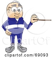 Senior Man Character Holding A Pointer