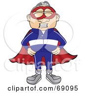 Royalty Free RF Clipart Illustration Of A Senior Man Character Super Hero by Mascot Junction