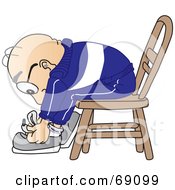 Royalty Free RF Clipart Illustration Of A Senior Man Character Tying His Shoe Laces