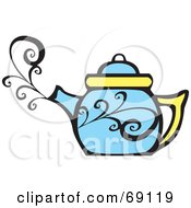 Steamy Blue Tea Pot