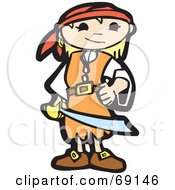 Poster, Art Print Of Pirate Girl Holding A Sword