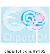 Poster, Art Print Of Blue Background With Pink And Blue Spiral Trees