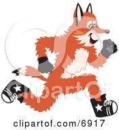 Fox Mascot Cartoon Character Running
