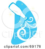 Poster, Art Print Of Pouring Bottle Of Milk Over A Blue Starry Sky