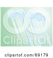 Royalty Free RF Clipart Illustration Of A Blue Cloud And Pouring Rain Over Green