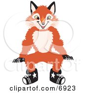 Poster, Art Print Of Fox Mascot Cartoon Character Sitting