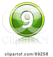 Royalty Free RF Clipart Illustration Of A Shiny 3d Green Button Number 9 by chrisroll