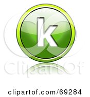 Poster, Art Print Of Shiny 3d Green Button Lowercase K