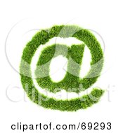 Royalty Free RF Clipart Illustration Of A Grassy 3d Green Symbol Arobase by chrisroll