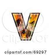 Royalty Free RF Clipart Illustration Of A Fiber Symbol Lowercase V by chrisroll