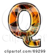 Royalty Free RF Clipart Illustration Of A Fiber Symbol Capital Q