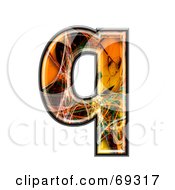 Royalty Free RF Clipart Illustration Of A Fiber Symbol Lowercase Q by chrisroll