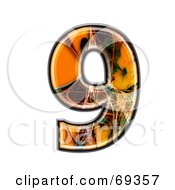 Royalty Free RF Clipart Illustration Of A Fiber Symbol Number 9