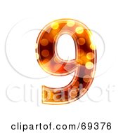 Royalty Free RF Clipart Illustration Of A Sparkly Symbol Number 9 by chrisroll