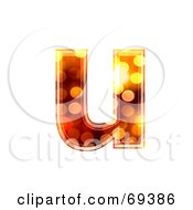 Royalty Free RF Clipart Illustration Of A Sparkly Symbol Lowercase U by chrisroll