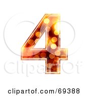 Royalty Free RF Clipart Illustration Of A Sparkly Symbol Number 4 by chrisroll
