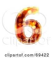 Royalty Free RF Clipart Illustration Of A Sparkly Symbol Number 6