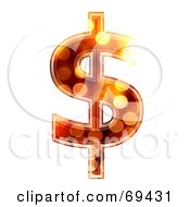 Royalty Free RF Clipart Illustration Of A Sparkly Symbol Dollar by chrisroll