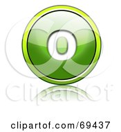 Shiny 3d Green Button Lowercase O