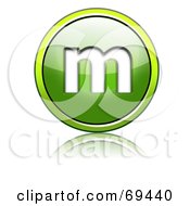 Royalty Free RF Clipart Illustration Of A Shiny 3d Green Button Lowercase M