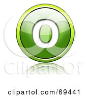 Poster, Art Print Of Shiny 3d Green Button Capital O