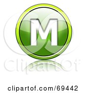 Royalty Free RF Clipart Illustration Of A Shiny 3d Green Button Capital M