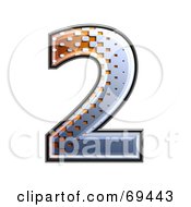 Royalty Free RF Clipart Illustration Of A Metal Symbol Number 2