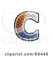 Royalty Free RF Clipart Illustration Of A Metal Symbol Lowercase C