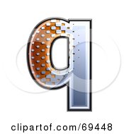 Royalty Free RF Clipart Illustration Of A Metal Symbol Lowercase Q by chrisroll
