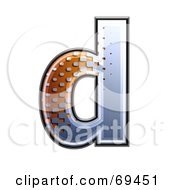 Royalty Free RF Clipart Illustration Of A Metal Symbol Lowercase D by chrisroll