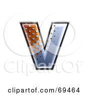 Royalty Free RF Clipart Illustration Of A Metal Symbol Lowercase V