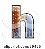 Royalty Free RF Clipart Illustration Of A Metal Symbol Lowercase H by chrisroll