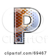Royalty Free RF Clipart Illustration Of A Metal Symbol Capital P