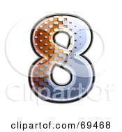 Royalty Free RF Clipart Illustration Of A Metal Symbol Number 8