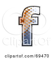 Royalty Free RF Clipart Illustration Of A Metal Symbol Lowercase F