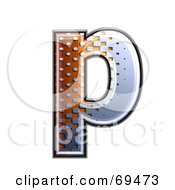 Royalty Free RF Clipart Illustration Of A Metal Symbol Lowercase P