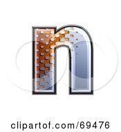 Royalty Free RF Clipart Illustration Of A Metal Symbol Lowercase N