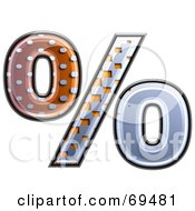 Royalty Free RF Clipart Illustration Of A Metal Symbol Percent by chrisroll