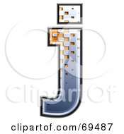 Royalty Free RF Clipart Illustration Of A Metal Symbol Lowercase J