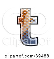 Royalty Free RF Clipart Illustration Of A Metal Symbol Lowercase T