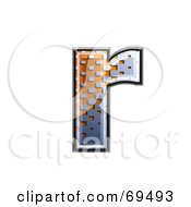 Royalty Free RF Clipart Illustration Of A Metal Symbol Lowercase R