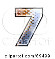 Royalty Free RF Clipart Illustration Of A Metal Symbol Number 7