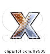 Royalty Free RF Clipart Illustration Of A Metal Symbol Lowercase X
