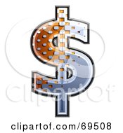 Royalty Free RF Clipart Illustration Of A Metal Symbol Dollar by chrisroll