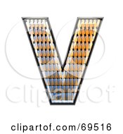 Royalty Free RF Clipart Illustration Of A Patterned Symbol Capital V by chrisroll