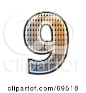 Royalty Free RF Clipart Illustration Of A Patterned Symbol Number 9 by chrisroll