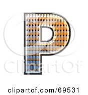 Royalty Free RF Clipart Illustration Of A Patterned Symbol Capital P by chrisroll